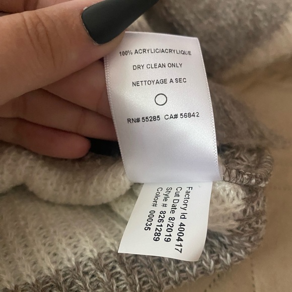 EXPRESS White and Tan Striped Sweater - Picture 4 of 5